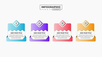 Business infographic elements with 4 steps or options vector