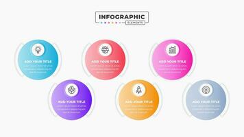 Vector circle infographic presentation template with six steps or options