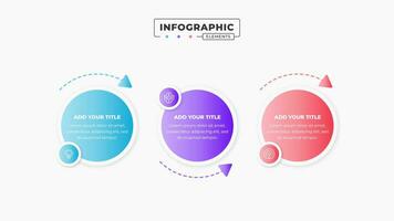 proceso infografía negocio elementos con 3 pasos o opciones vector