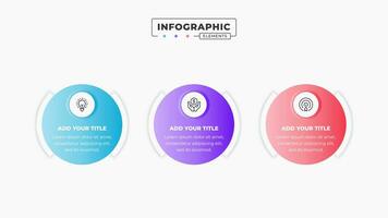 circulo infografía negocio elementos con 3 pasos o opciones vector