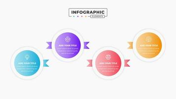 Circle infographic business elements with 4 steps or options vector