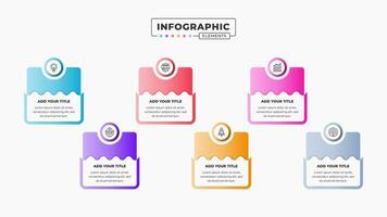 Presentation infographic template with 6 steps or options vector