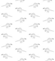 vector sin costura modelo de mano dibujado Spinosaurus