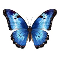 AI generated Beautiful blue butterfly isolated on a transparent background. png