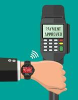 Smart watch contactless payments. vector