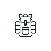 Backpack line icon isolated on white background vector