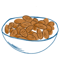 AI generated A Bowl of Almond Brilliance png