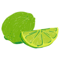 AI generated A Lime and its Sliced Counterpart png