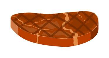 Beef tenderloin. Pork knuckle. Slice of steak, fresh meat. Cooked pork chop. Vector illustration in flat style