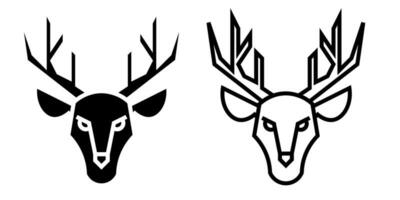 deer icon, sign, or symbol in glyph and line style isolated on transparent background. Vector illustration