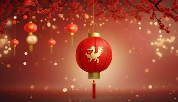 AI generated chinese new year background There is space for entering text. photo