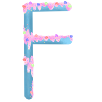 Sweet pastel colors, letters F suitable for decorating. png