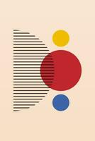 Abstract Bauhaus Poster. Flat Coloful Bauhaus Art Poster vector