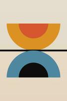 Abstract Bauhaus Poster. Flat Coloful Bauhaus Art Poster vector