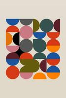 Abstract Bauhaus Poster. Flat Coloful Bauhaus Art Poster vector