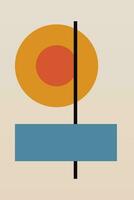 Abstract Bauhaus Poster. Flat Coloful Bauhaus Art Poster vector