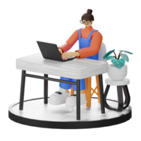 uma Adolescência garotas viagem dentro 3d ilustração às a computador escrivaninha png
