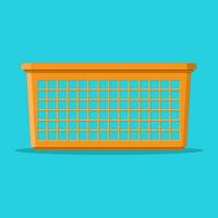 Empty orange household plastic basket. vector illustration in flat style