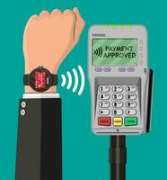 Smart watch contactless payments. vector