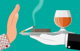 Alcohol and tobaccco abuse concept vector