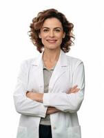 AI generated Professional pharmacist in white background photo