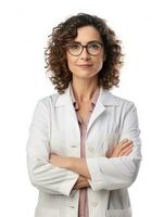 AI generated Professional pharmacist in white background photo