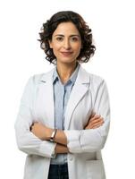 AI generated Professional pharmacist in white background photo