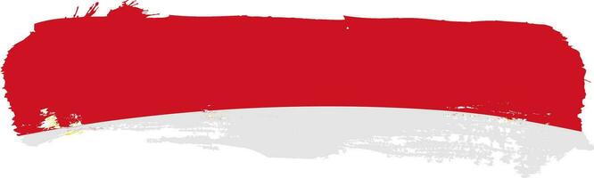 Indonesia, Poland and Monaco brush flag . vector illustration