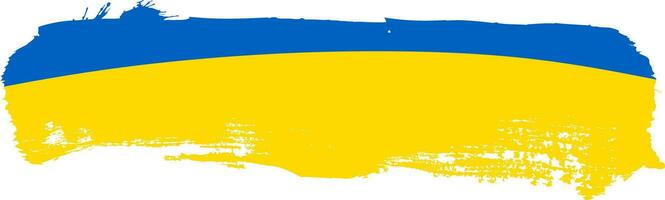 ukrainian flag brush shape, vector illustration on a white background
