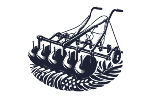 Cultivator Farm Tools Illustration Silhouette PNG File