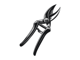 AI generated Pruning Shears Farm Tools Illustration Silhouette PNG File