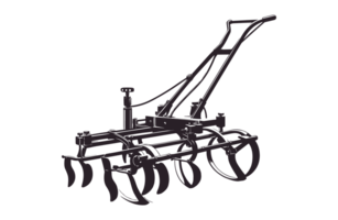 Cultivator Farm Tools Illustration Silhouette PNG File