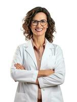 AI generated Professional pharmacist in white background photo