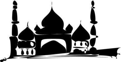 The illustrations and clipart. silhouette of a mosque vector