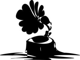 hand-drawn sketch of a plant. silhouette in black and white vector