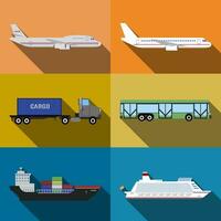 Transportation by air water and ground around the world concept isolated vector illustration