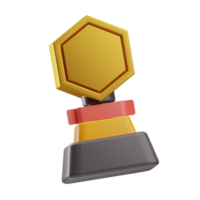 récompense et badges objet trophée hexagonal 3d illustration png