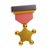 recompensa e Distintivos objeto medalha Estrela 3d ilustração png