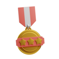 ricompensa e badge oggetto medaglia stella re 3d illustrazione png