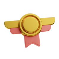 récompense et badges objet médaille Puissance 3d illustration png