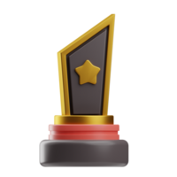 récompense et badges objet trophée étoile épée 3d illustration png