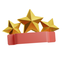 récompense et badges objet étoile 3d illustration png
