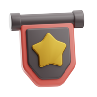 récompense et badges objet fanion 3d illustration png