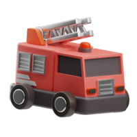 sapeur pompier objet Feu un camion 3d illustration png