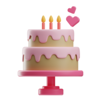 mariage objet mariage gâteau 3d illustration png