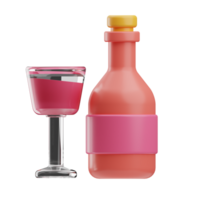 bröllop objekt champagne 3d illustration png