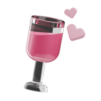 Wedding Object Wine Glass 3D Illustration png