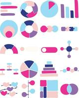 Colorful Simple Infographic Illustration Set vector