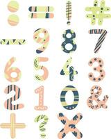 Fun Learning Numbers Illustration Set vector