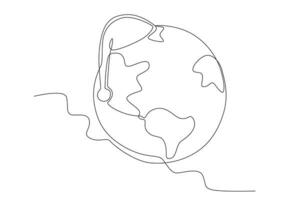 Illustration of an earth wearing a hat vector